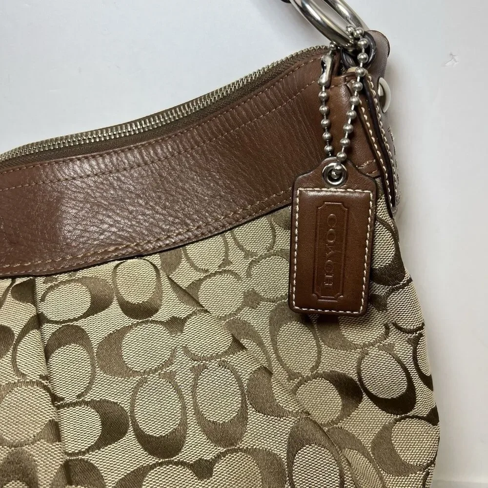 Coach LARGE F13741 Vintage Y2K Soho Hobo Shoulder Bag Beige Signature C Canvas